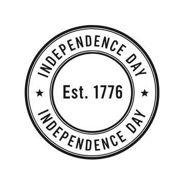 Independence Day circular stamp design with year established 1776  