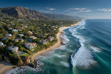 Pacific Palisades Aerial View: Stunning Coastal Homes in Los Angeles, California