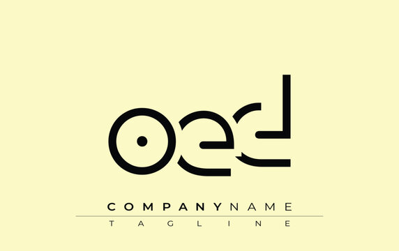 OED abstract letter design. Modern Business Logo Design With Abstract Typography and Contemporary Style