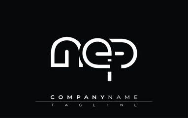 NEP abstract letter design. Modern Business Logo Design With Abstract Typography and Contemporary Style