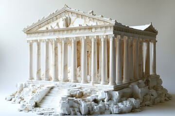 Obraz premium Parthenon temple model displayed.