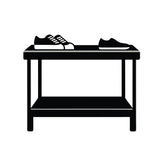 Shoe Rack Silhouette Vector Icon