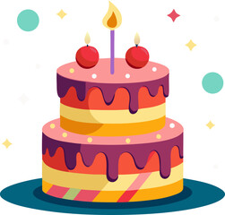 birthday cake with candles