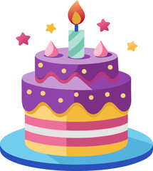 birthday cake vector illustration