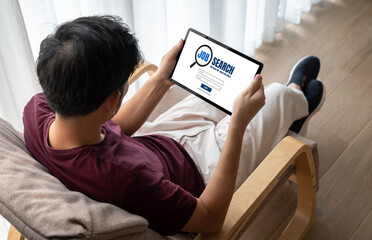 Online job search on modish website for worker to search for job opportunities on the recruitment...