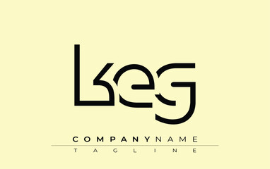 KEG abstract letter design. Modern Business Logo Design With Abstract Typography and Contemporary Style