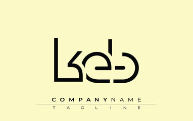 KEB abstract letter design. Modern Business Logo Design With Abstract Typography and Contemporary Style