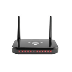 Internet wifi router isolated on a transparent background, in a PNG format