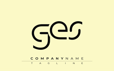 GES abstract letter design. Modern Business Logo Design With Abstract Typography and Contemporary Style