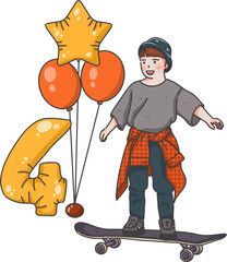 Illustration of Kids Birthday Celebration