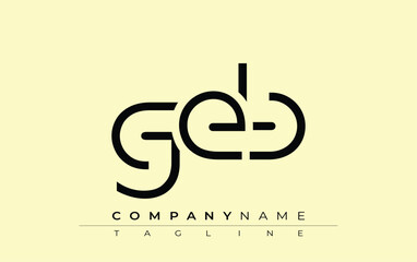 GEB abstract letter design. Modern Business Logo Design With Abstract Typography and Contemporary Style