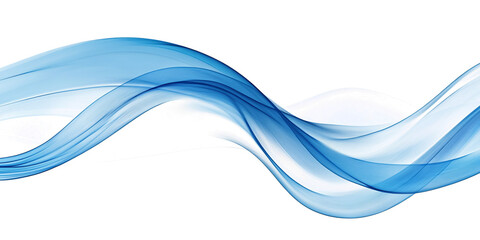 Blue wave on isolated transparent background. Design element. Motion effect. Abstract graphic wavy line.