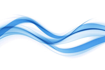 Obraz premium Blue wave on isolated transparent background. Design element. Motion effect. Abstract graphic wavy line.