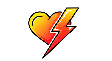 Love and Energy: A bold emblem of a heart intertwined with a lightning bolt, symbolizing vibrant passion and dynamic power.