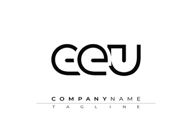 EEU abstract letter design. Modern Business Logo Design With Abstract Typography and Contemporary Style