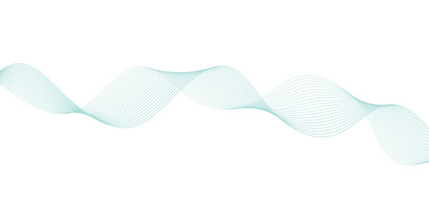 Abstract green lines on a white background. Modern technology wave design. Vector illustration.	
