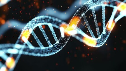 Network of connections visualizing data processing through DNA strands and sparkling particles, network of connections and data processing over globe - Powered by Adobe