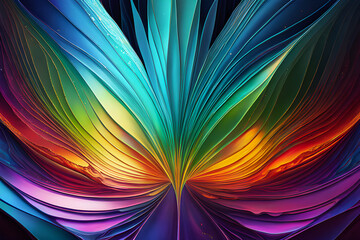 Acrylic paint pour digital floral art background, broken glass effect, design illustration wallpaper 