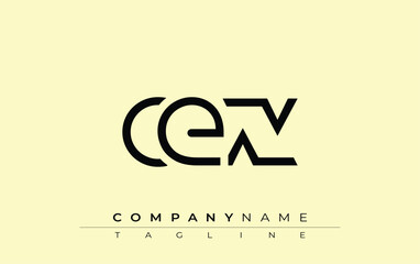 CEX abstract letter design. Modern Business Logo Design With Abstract Typography and Contemporary Style