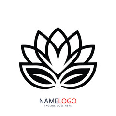 Fototapeta premium Abstract floral lotus logo design element vector illustration