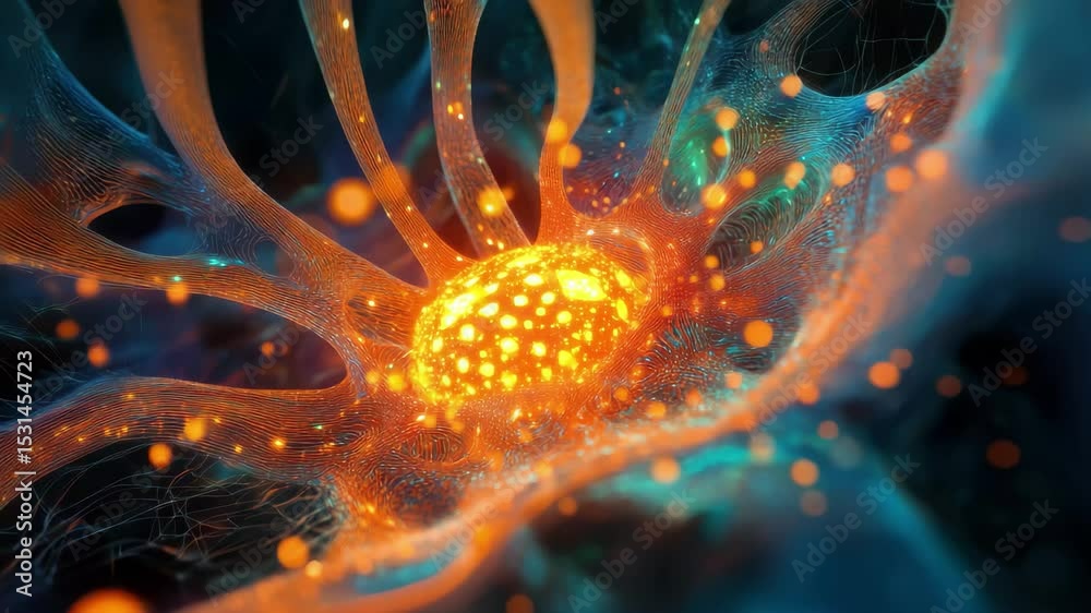 Aufkleber glowing virtual neural network illustrating artificial intelligence and complex data connections, ab