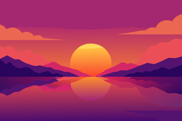 sunset on the lake