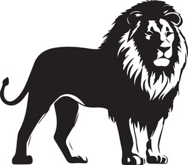 Black And White Angry Lion Head Silhouette illustration