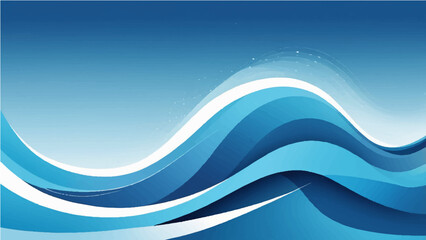 Abstract blue wave background with modern transparent shapes.