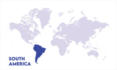 South America highlighted on world map-14, Map of South America, highlighted on the world map, South America on the world map, Satellite view, South America's location on the globe.