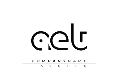 AET abstract letter design. Modern Business Logo Design With Abstract Typography and Contemporary Style
