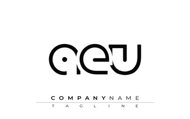 AEU abstract letter design. Modern Business Logo Design With Abstract Typography and Contemporary Style