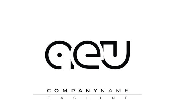 AEU abstract letter design. Modern Business Logo Design With Abstract Typography and Contemporary Style
