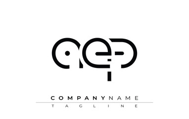 AEP abstract letter design. Modern Business Logo Design With Abstract Typography and Contemporary Style