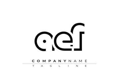 AEF abstract letter design. Modern Business Logo Design With Abstract Typography and Contemporary Style