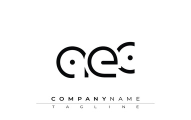 AEC abstract letter design. Modern Business Logo Design With Abstract Typography and Contemporary Style