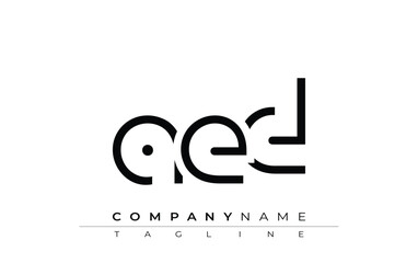 AED abstract letter design. Modern Business Logo Design With Abstract Typography and Contemporary Style