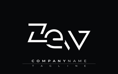 ZEW abstract letter design. Modern Business Logo Design With Abstract Typography and Contemporary Style