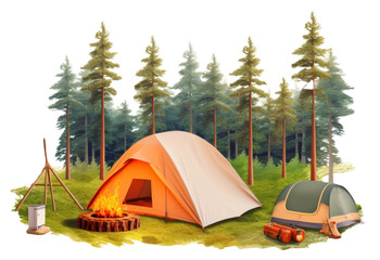 PNG Camping outdoors nature tent.