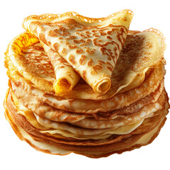 Delicious pancakes stack breakfast crepe food sweet dessert tasty cuisine isolated on transprint background