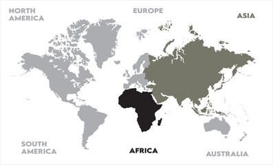 Naklejka premium Abstract map-13, modern world map graphic, Countries Silhouettes Stock Illustrations, Vectors