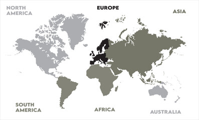 Naklejka premium Abstract map-14, modern world map graphic, Countries Silhouettes Stock Illustrations, Vectors