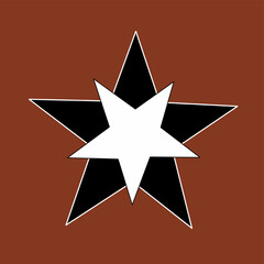 Abstract Starburst Design Black and White Star on Brown Background