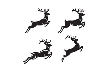 Jumping Deer Silhouette Design