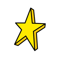 Vibrant Yellow 3D Star Illustration A Symbol of Excellence and Achievement