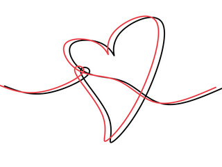 Hand-Drawn Intertwined Hearts A Simple Love Illustration