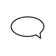 Simple Black Outline Speech Bubble Icon Communication, Dialogue, Conversation