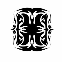 Abstract Tribal Design Black and White Geometric Pattern