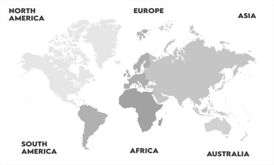 Naklejka premium Country borders map-07, modern world map graphic, Countries Silhouettes Stock Illustrations, Vectors