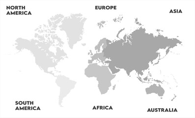 Naklejka premium Country borders map-10, modern world map graphic, Countries Silhouettes Stock Illustrations, Vectors