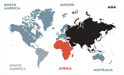 Economic map-10, modern world map graphic, Countries Silhouettes Stock Illustrations, Vectors